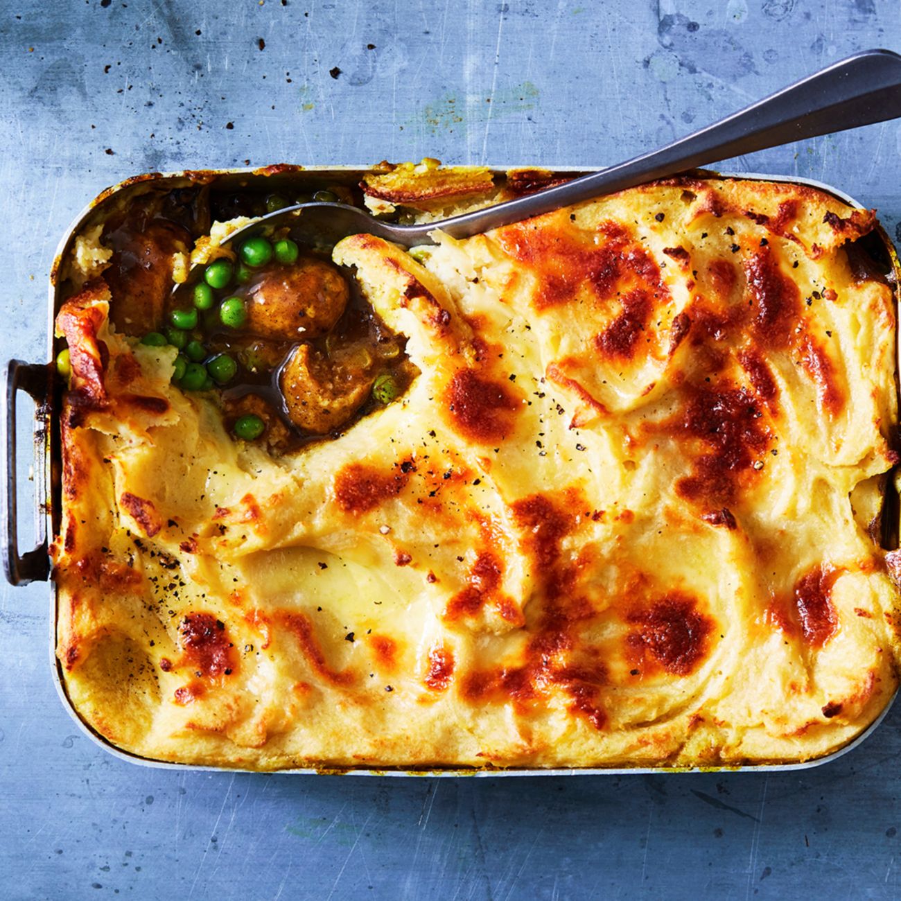 Bangers and mash pie