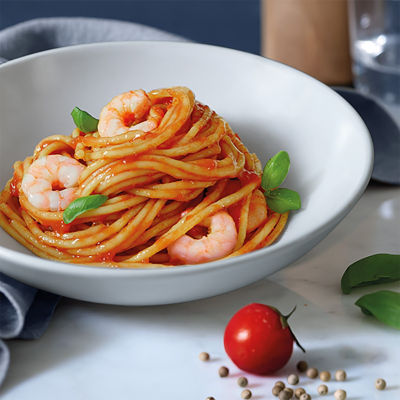 Barilla Spaghetti with Prawns & Basilico Sauce