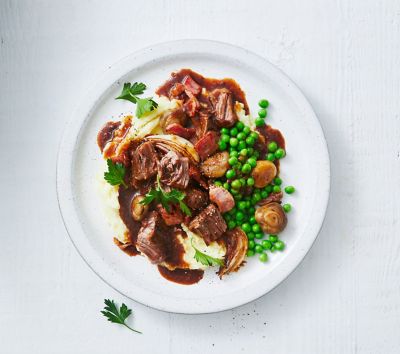 Cheat's slow-cooked beef bourguignon