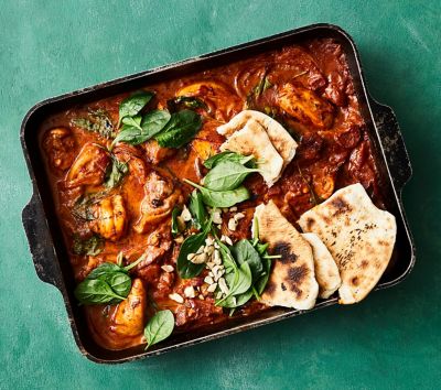 Chicken curry traybake