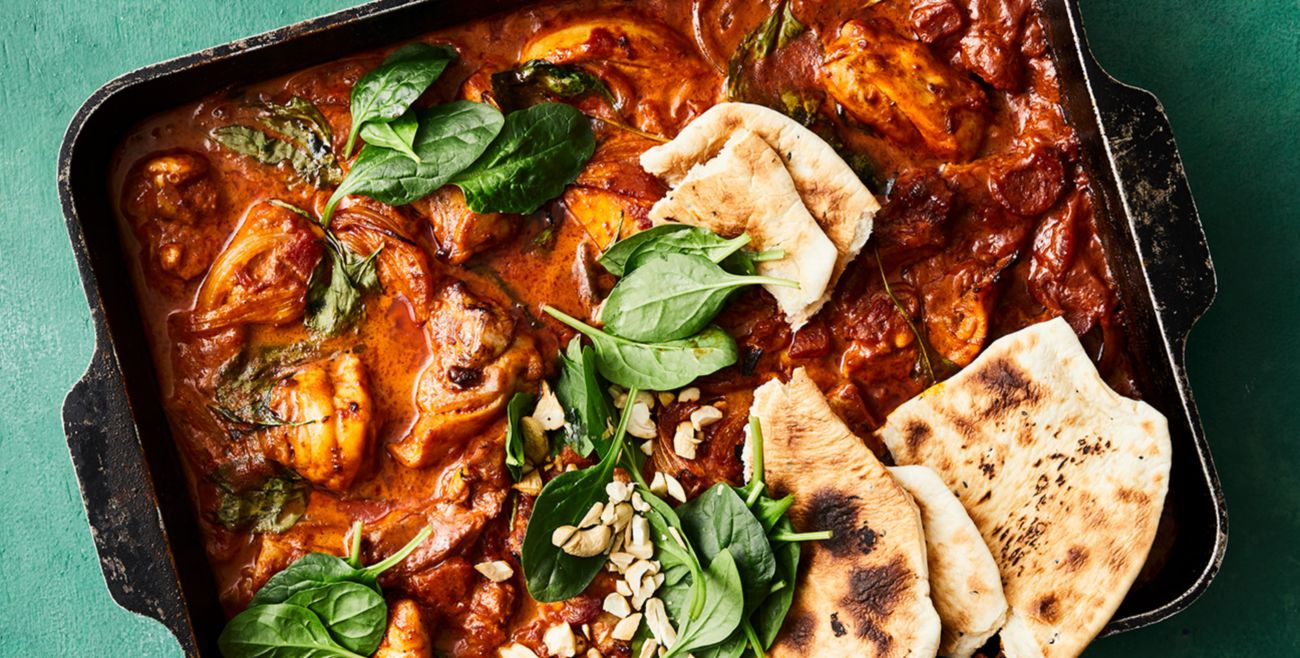 Chicken curry traybake