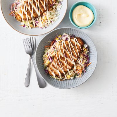 Easy Crumbed Chicken Bowls