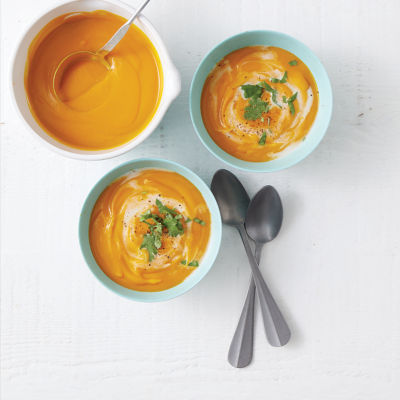 Easy Roasted Pumpkin and Sweet Potato Soup