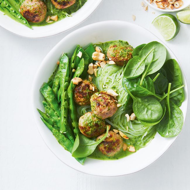 Pork Meatballs with Green Curry Sauce