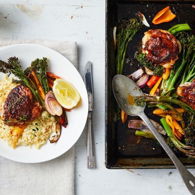 Spanish Style Chicken & Broccolini Tray Bake