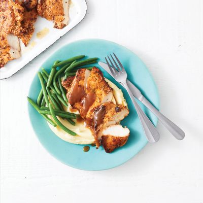Speedy Chilli, Garlic and Rosemary Chicken With Mash and Beans