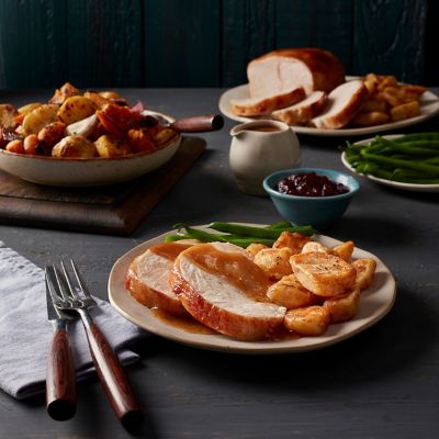 Turkey Breast Roast with Rosemary and Garlic Potatoes