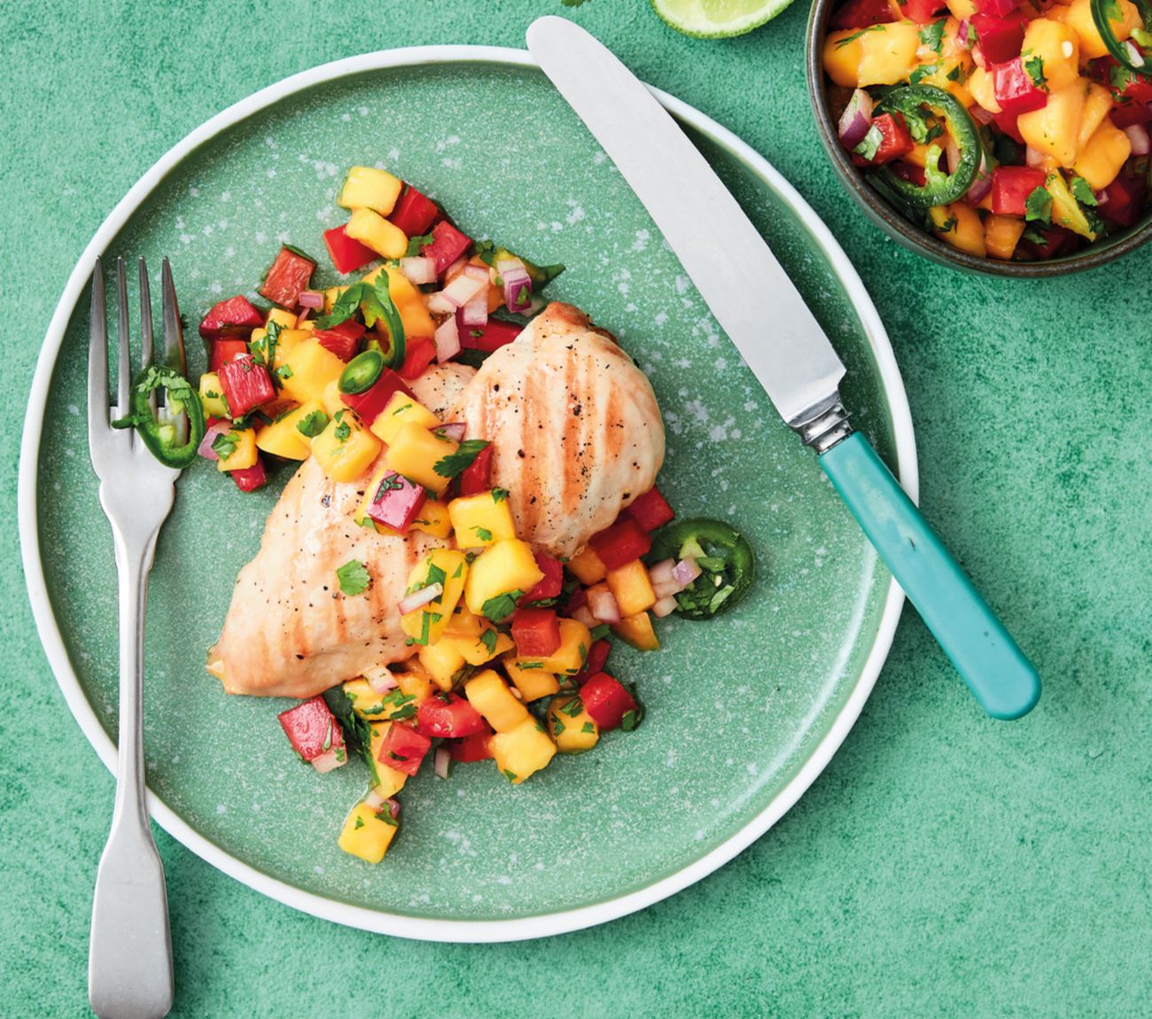 Grilled chicken with outlet mango salsa