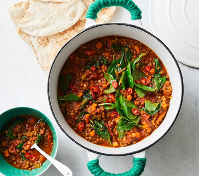 Quick Lentil and Spinach Stew