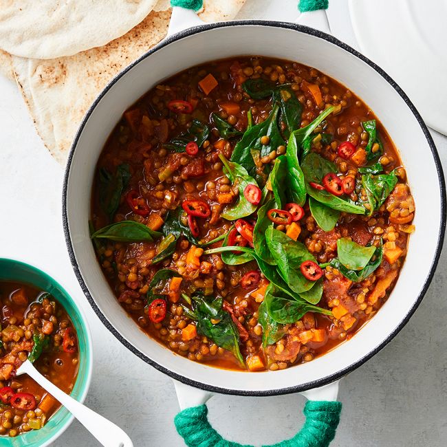 Quick Lentil & Spinach Stew