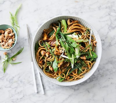 Sesame Mushroom and Udon Noodle Bowls