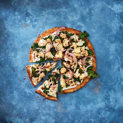 Cauliflower Pizza With Ricotta & Kale