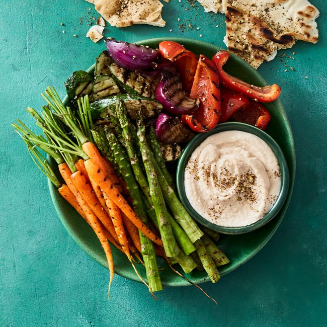 Chargrilled Vegetable Platter With Bean Dip