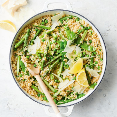 Cheat's Mixed Pea & Asparagus Risotto