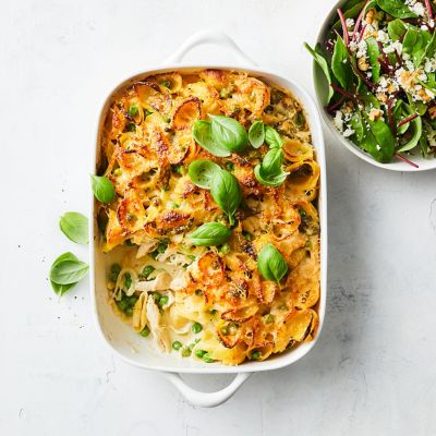 Creamy Chicken & Pea Pasta Bake