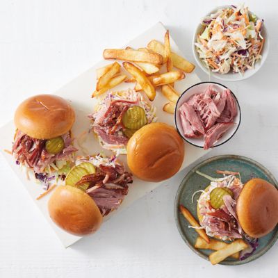 Shredded Pork Knuckle & Slaw Burgers