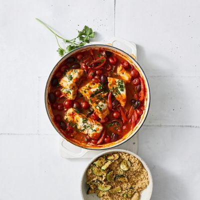 Barramundi With Tomatoes & Olives