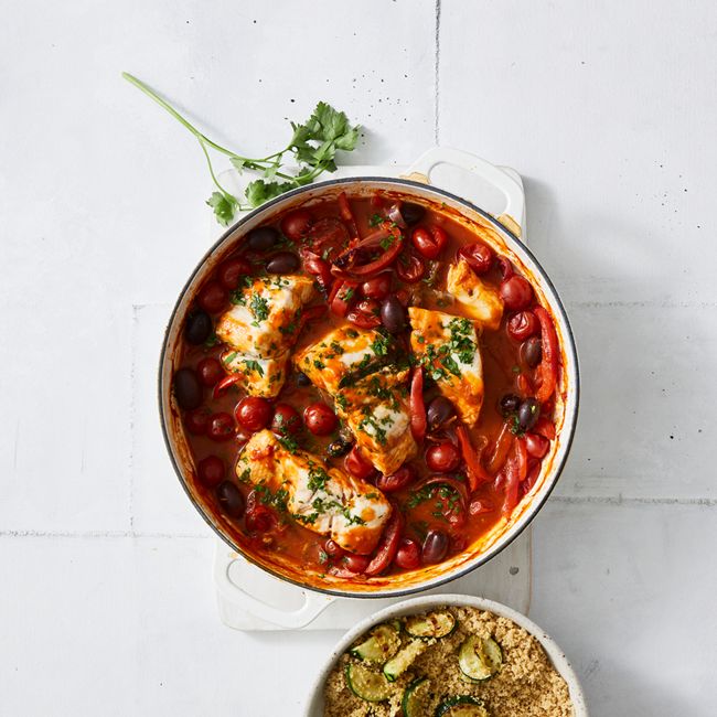 Barramundi With Tomatoes & Olives