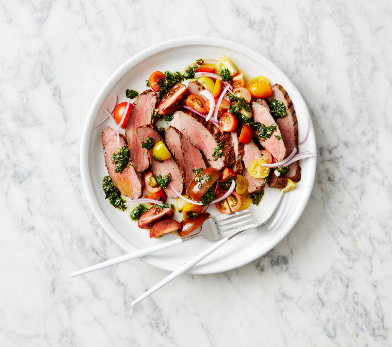 Grilled Flank Steak with Tomato Salad