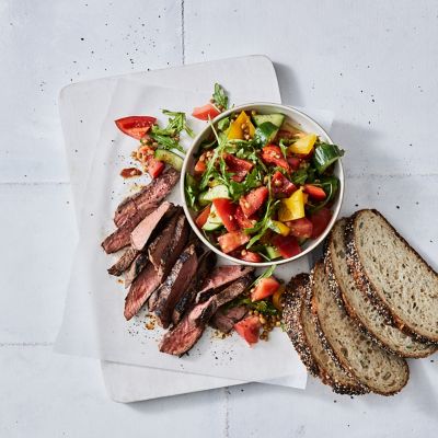 Beef Steak With Lentil & Capsicum Salad