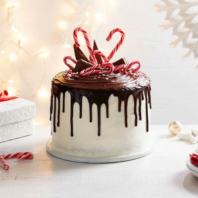 Christmas Candy Cane Drip Cake