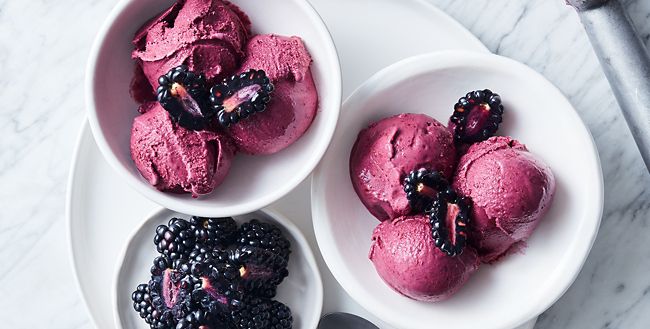 Easy Blackberry Frozen Yoghurt