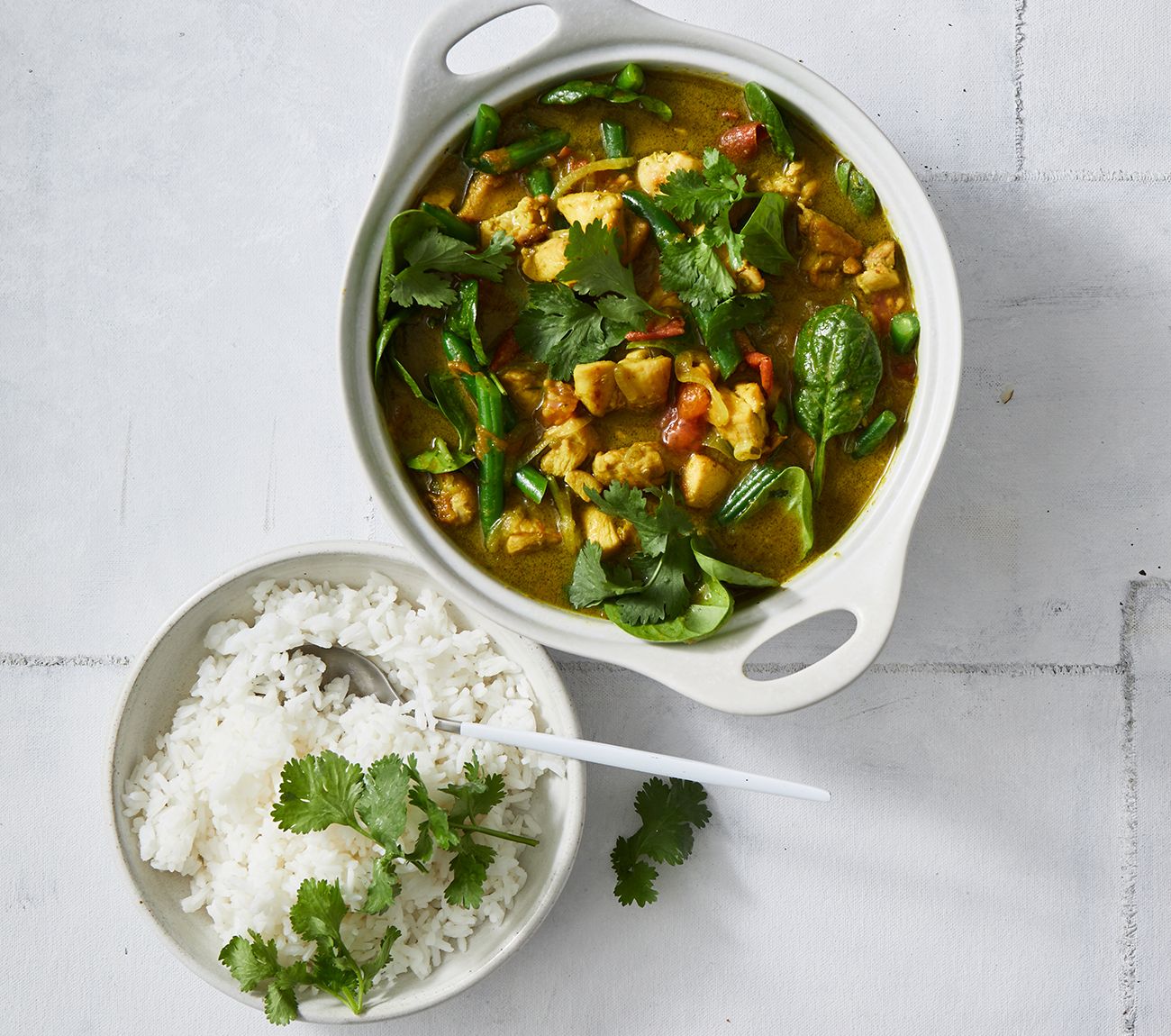 Chicken and store green bean curry