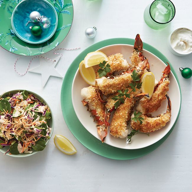 Grilled Lobster Tails With Sesame Breadcrumbs & Aioli