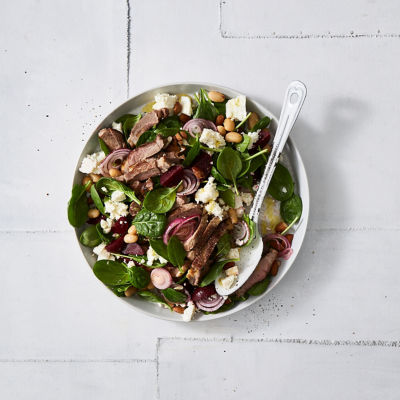 Lamb, Beetroot & Almond Salad With Pickled Onion