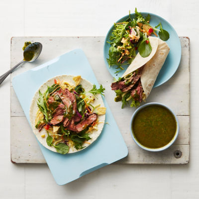 Mexican-Inspired Beef & Chimichurri Wraps