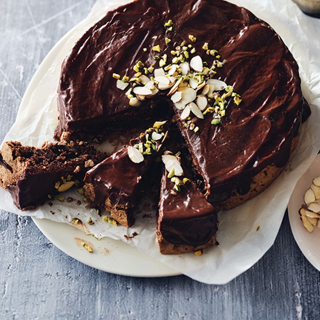 Pistachio, Almond & Chocolate Torte