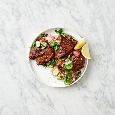 Pomegranate & Molasses-Glazed Lamb With Ancient Grain Salad