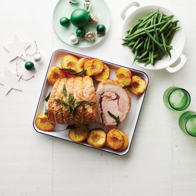 Pork Roast With Honey Peaches & Sage
