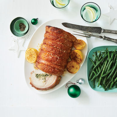 Roast Pork With Green Quinoa Stuffing