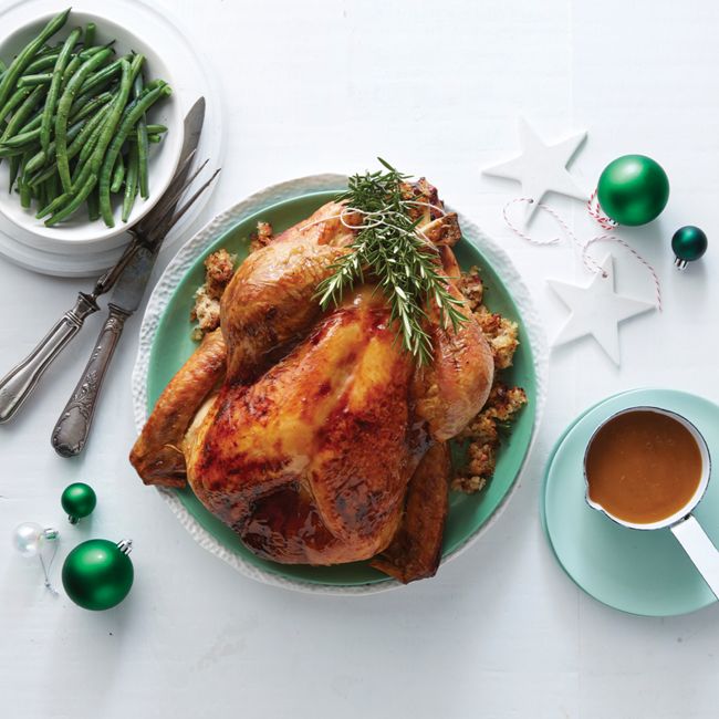 Sticky Maple-Glazed Turkey With Bacon & Rosemary Stuffing