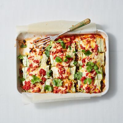 Zucchini Enchiladas With Beef & Black Beans