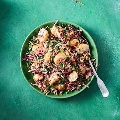 Air-Fryer Potato Salad With Bacon & Kaleslaw