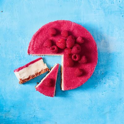 Frozen Vanilla & Raspberry Jelly Cheesecake