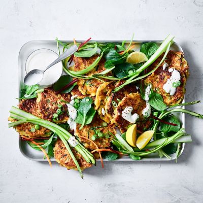Haloumi Fritters & Shredded Veggie Salad
