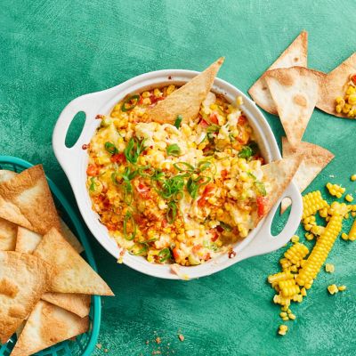 Korean-Inspired Corn Cheese With Tortilla Crisps