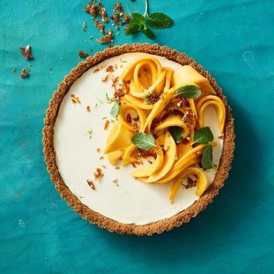 Mango Cheesecake Tart With Peanut & Chilli Praline