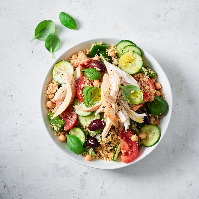 Mediterranean Chicken Couscous Salad