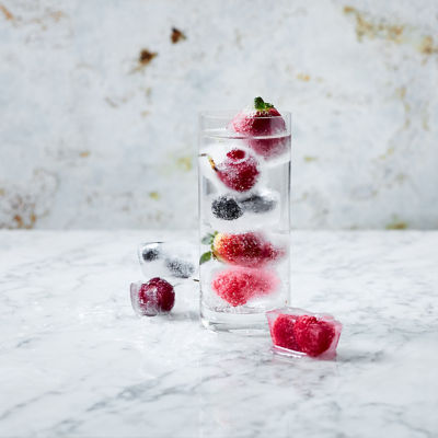 Mixed Berry, Cherry & Rosewater Ice Mocktails