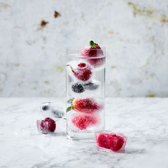 Mixed Berry, Cherry & Rosewater Ice Mocktails