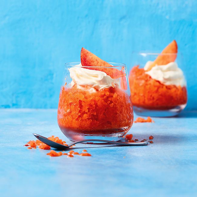 Nectarine Granita With Peaches & Cream