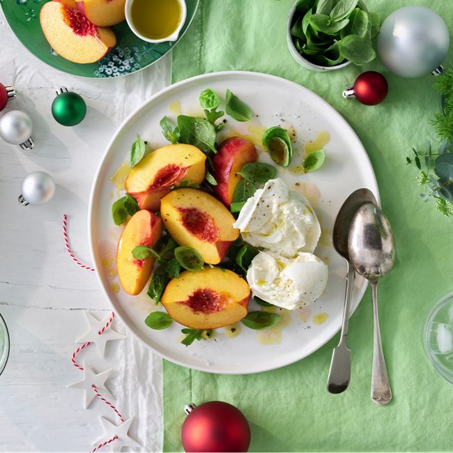 Peach & Nectarine Salad With Buffalo Mozzarella