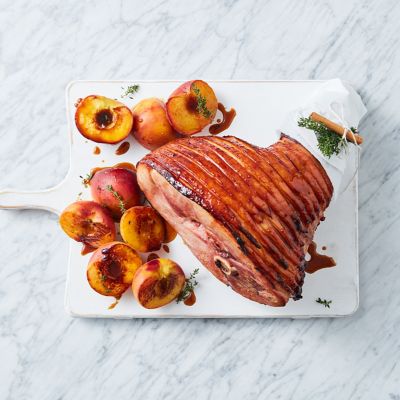 Rum & Cola-Glazed Ham With Thyme Peaches