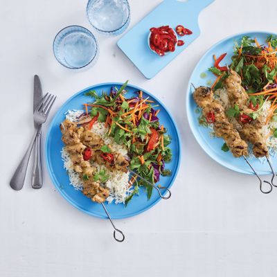 Speedy Thai Green Curry Chicken Kebabs