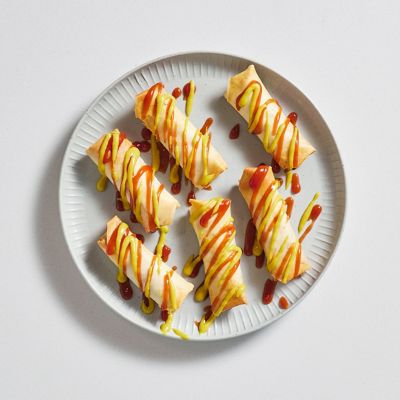 Air-Fryer Cheeseburger Spring Rolls