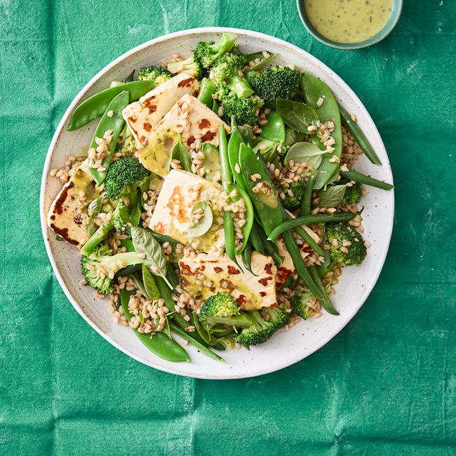 Haloumi, Greens & Pearl Barley Salad